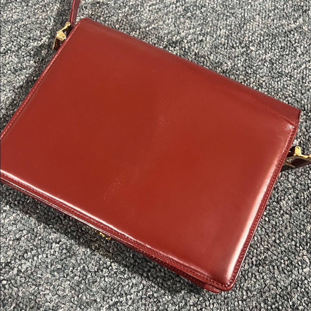 vintage Cartier Must de Cartier shoulder bag bordeaux leather gold-tone hardware - Picture 10 of 14